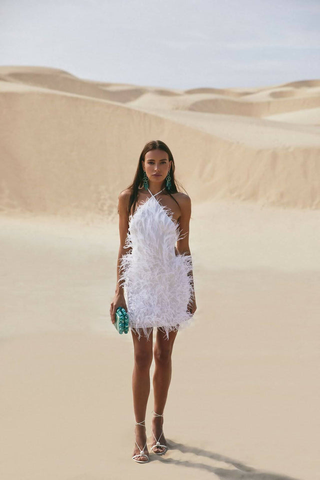 Talaesin Hayes - Cult Gaia Shannon Feather Dress White AU 6-8