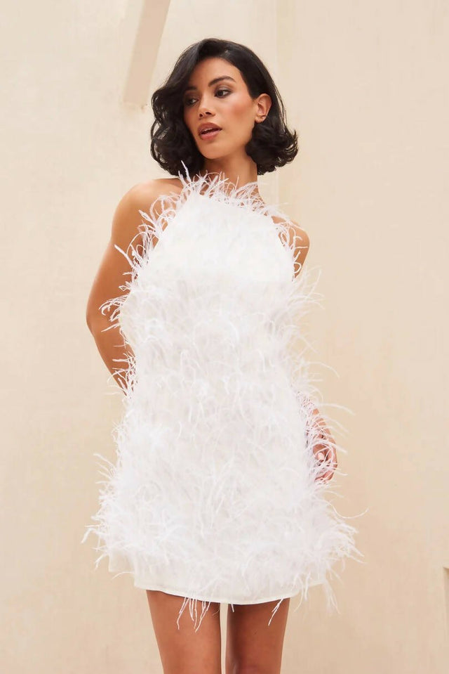 Talaesin Hayes - Cult Gaia Shannon Feather Dress White AU 6-8