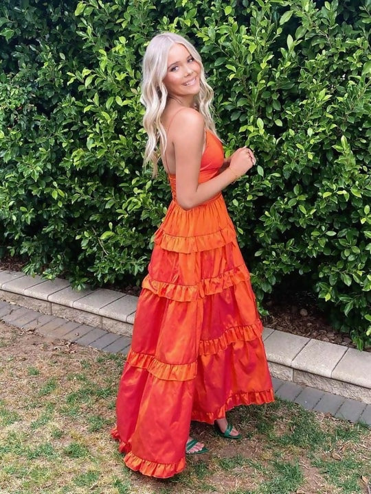 Custom Citroen Formal Gown - 8 / Orange - Dresses