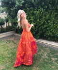 Custom Citroen Formal Gown - 8 / Orange - Dresses