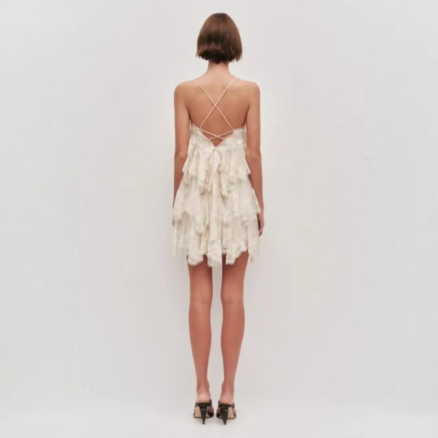 Aje Ophelia Lace Mini in Lemon