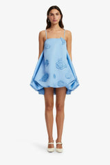 Leo Lin Patsy Appliqué Puff Mini Dress Pastel Blue view 1