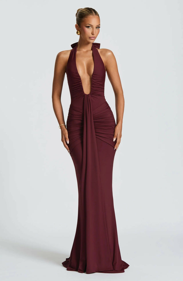 Babyboo Rosetta Maxi Dress Cherry Lacquer Size 8