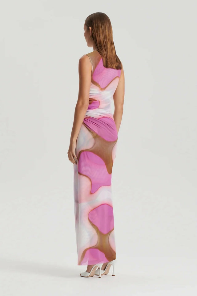 Scanlan Theodore Italian Watercolour Dress Pink/Tan