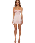 Danielle Guizio Satin Beaded Mini Dress