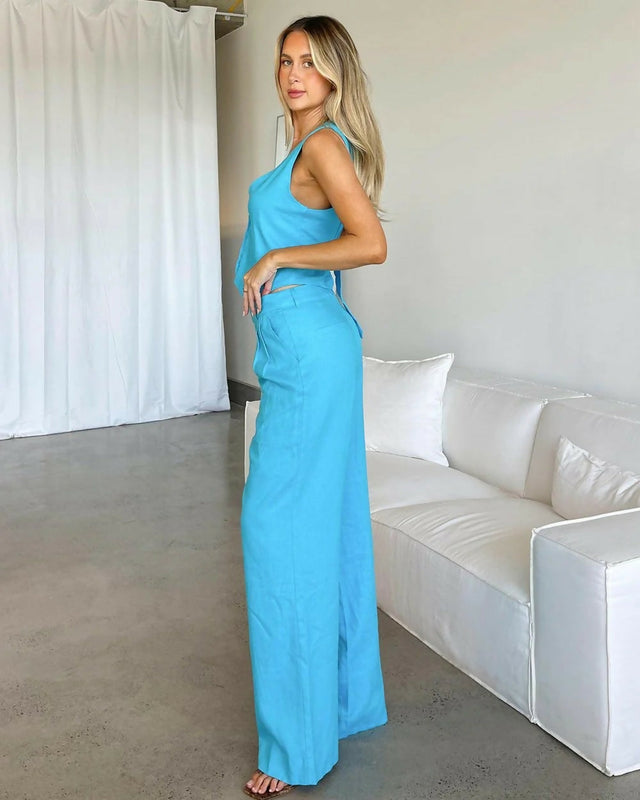 Dazie Outcast Linen Set Blue - 8 / Blue - Outfit Sets