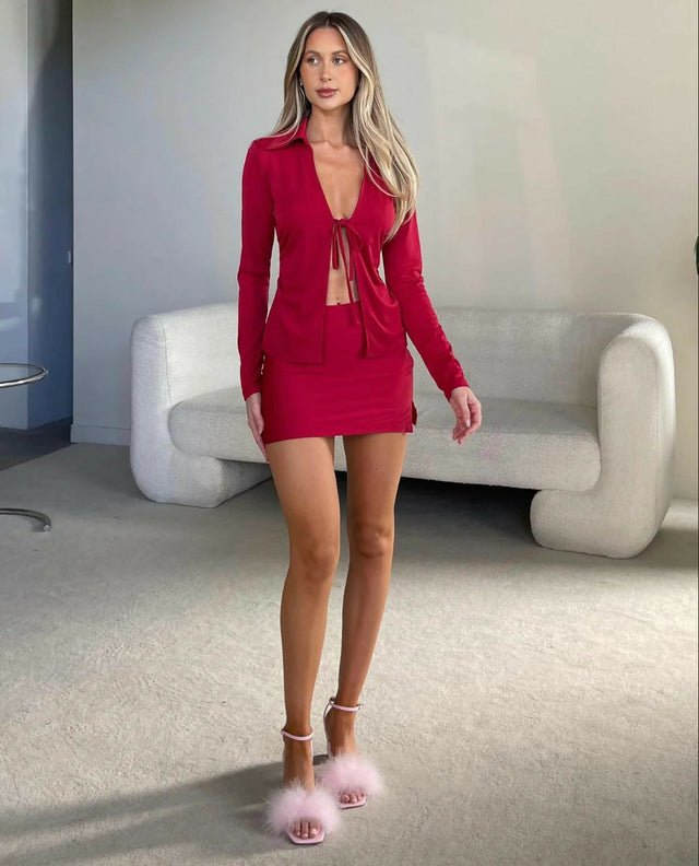 Dazie Play it Cool Set Red - 8 / Red - Outfit Set