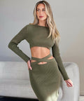 Dazie She’s The Girl Set Khaki - 10 / Green - Outfit Sets