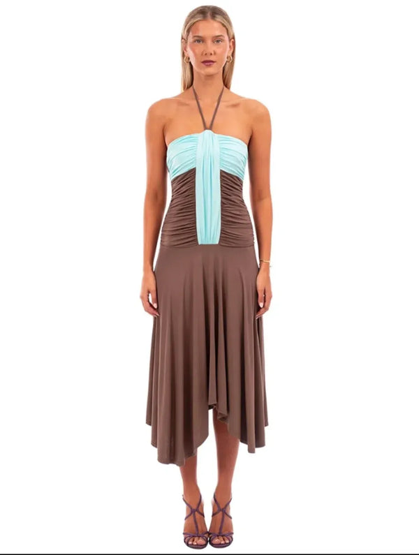I Am Delilah Allegra Midi Dress in Taupe