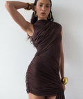 De La Vali Ravenna Mini Dress - 10 / Brown - Dresses