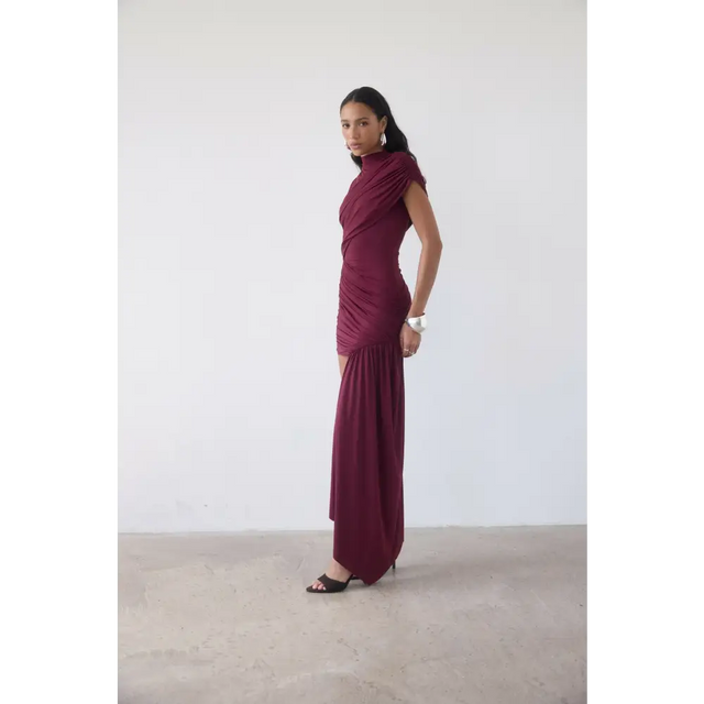 De La Vali Ravenna Mini Dress in Earth Spandex Jersey - Rasapberry Red - Dresses