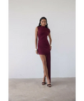 De La Vali Ravenna Mini Dress in Earth Spandex Jersey - Rasapberry Red - Dresses