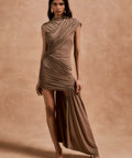De La Vali Ravenna Mini Dress Taupe Size XS / AU 6 & S / AU 8 - Dresses
