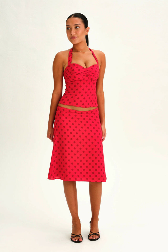 Dear Frankie Saskia Corset and Midi Skirt | Scarlet - Outfit Sets