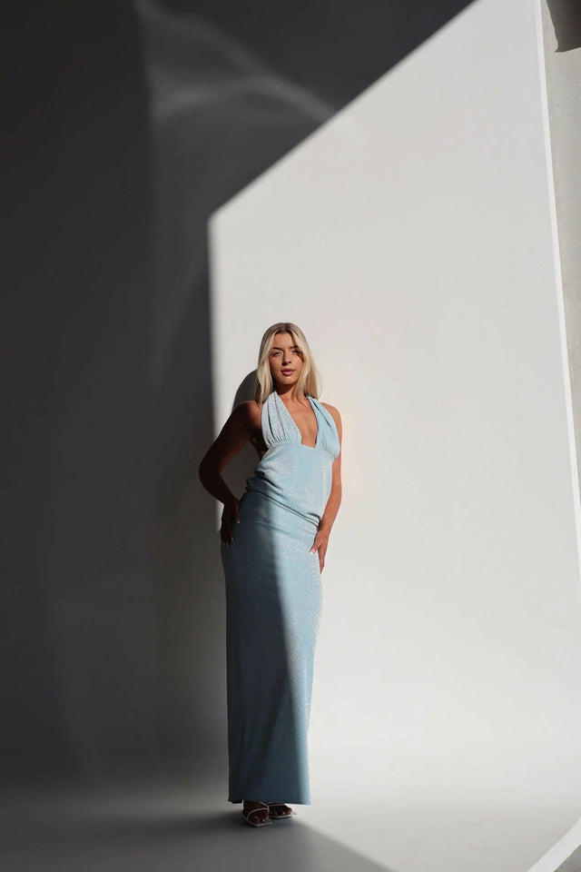 Deconduarte Astor Gown Baby Blue Sparkle - 8 / Blue - Dresses