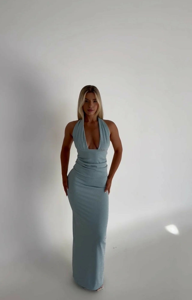 Deconduarte Astor Gown Baby Blue Sparkle - 8 / Blue - Dresses