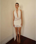 Deconduarte “Chrissy” Mini Dress in White - 8 / White - Dresses