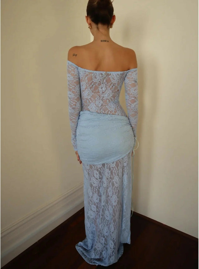 Deconduarte Christiana Maxi Dress in Dreamy Powder Blue - Dresses