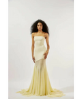 Deme by Gabriella Dahlia Strapless Butter Gown - 6 / Yellow - Dresses