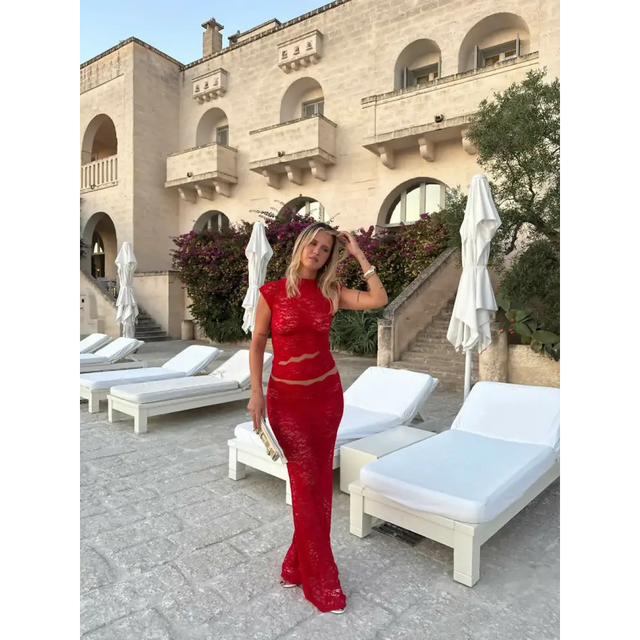 Design By Si Marisol Lace Set Red - 6 / Red - Outfit Sets