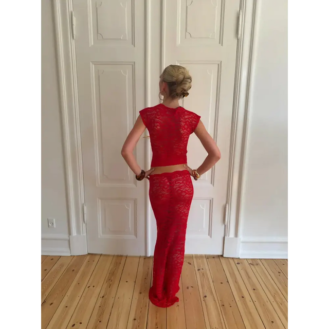 Design By Si Marisol Lace Set Red - 6 / Red - Outfit Sets