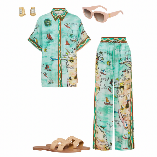 Alemais Swell Silk Shirt and Pant Set