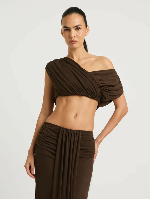 BENNI Celia Top and Maxi Skirt Chocolate