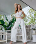 Dion Lee Corded Lace Corset and Bianca and Bridgett Ella Pant Set - Size 10 - 10 / White - Outfit Sets
