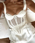 Dion Lee Crochet Corset in Beige - 8 / Beige - Tops