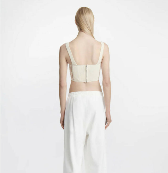 Dion Lee Crochet Corset in Beige - 8 / Beige - Tops
