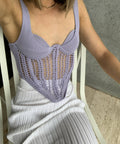 Dion Lee Crochet Corset in Lilac - 8 / Lilac - Tops
