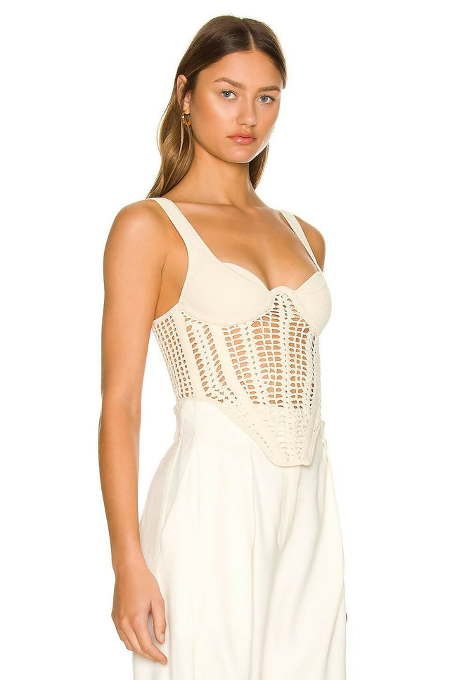 Dion Lee Crochet Corset Top Ivory - 8 / White - Corsets