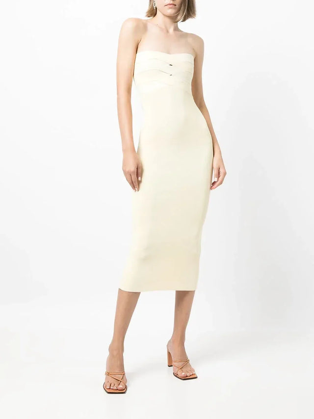 Dion Lee Interlock Bustier Dress - 8 / Yellow - Dresses