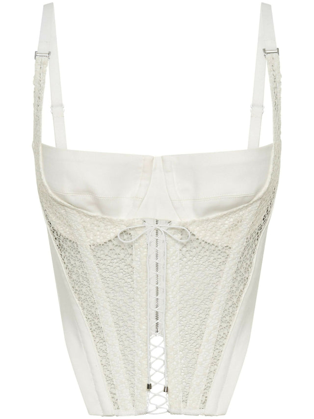 Dion Lee Lace Up Corset Top White - 10 / White - Tops