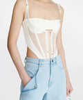 Dion Lee Lace Up Corset Top White - 10 / White - Tops