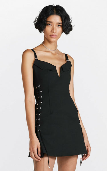 dion lee stirrup ls mini dress Dion Lee Laced Bonded Mini Dress