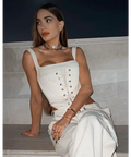 Dion Lee - Laced Utility Corset Unbleached Top - 8 / White - Tops