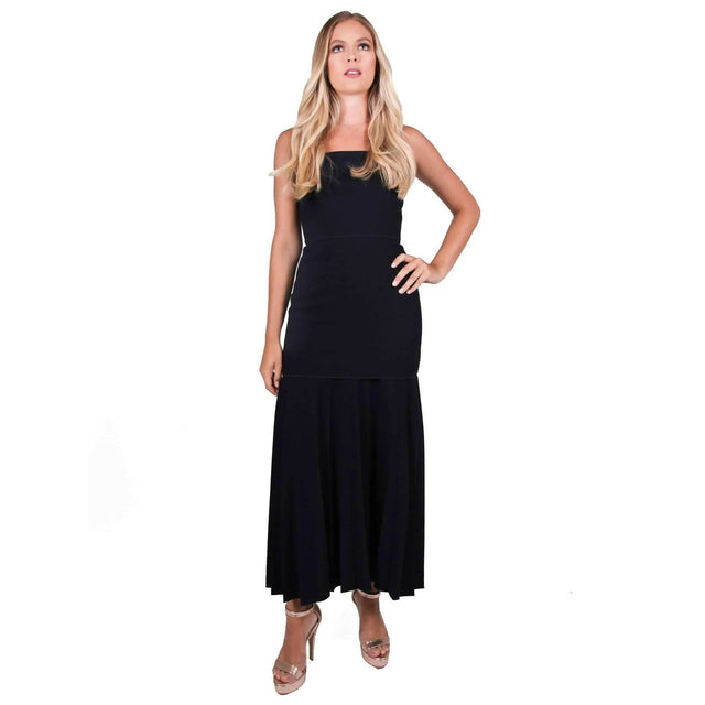Dion Lee Linear Crepe Pleat Dress In Dark Navy