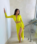 Dion Lee Rope Wrap Top & Skirt Set Acid Yellow Size XS / AU 6 - 6 / Yellow - Outfit Sets