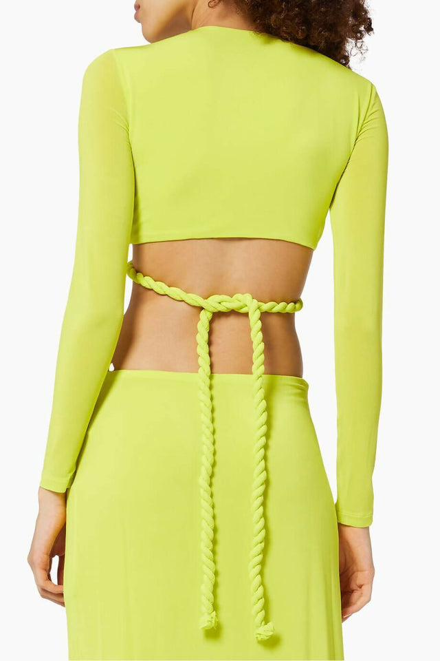 Dion Lee Rope Wrap Top & Skirt Set Acid Yellow Size XS / AU 6 - 6 / Yellow - Outfit Sets