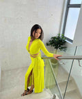 Dion Lee Rope Wrap Top & Skirt Set Acid Yellow Size XS / AU 6 - 6 / Yellow - Outfit Sets