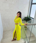 Dion Lee Rope Wrap Top & Skirt Set Acid Yellow Size XS / AU 6 - 6 / Yellow - Outfit Sets