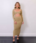 DionLeeSaharaStripeRibTwistDesignerDressHire