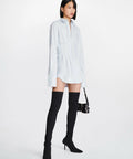 Dion Lee Tuxedo Corset Shirtdress in Steam Size 8 - 8 / White - Dresses
