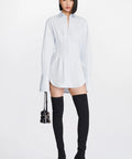 Dion Lee Tuxedo Corset Shirtdress in Steam Size 8 - 8 / White - Dresses