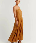 Dissh Rocky Tangerine Linen Maxi Dress - 8 / Brown - Dresses