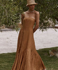 Dissh Rocky Tangerine Linen Maxi Dress - 8 / Brown - Dresses