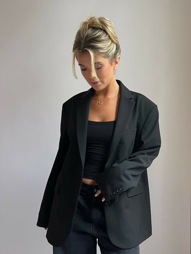 Djerf Avenue Forever Blazer - 8 / Black - Blazers