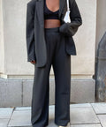 Djerf Avenue Forever Blazer + Favorite Pants Set - 8 / Black - Outfit Sets