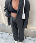 Djerf Avenue Forever Blazer + Favorite Pants Set - 8 / Black - Outfit Sets